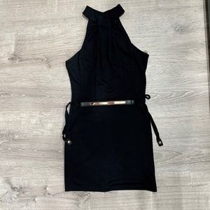 Mock neck mini dress